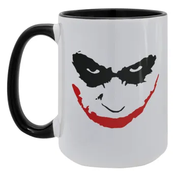 The joker smile, Κούπα Mega 15oz, κεραμική Μαύρη, 450ml