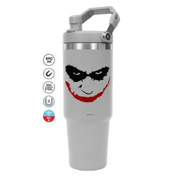 The joker smile, GREY color, 890ml (30oz) stainless Steel Tumbler with Handle