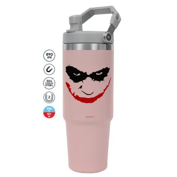 The joker smile, Pink color, 890ml (30oz) stainless Steel Tumbler with Handle