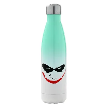 The joker smile, Μεταλλικό παγούρι θερμός Πράσινο/Λευκό (Stainless steel), διπλού τοιχώματος, 500ml