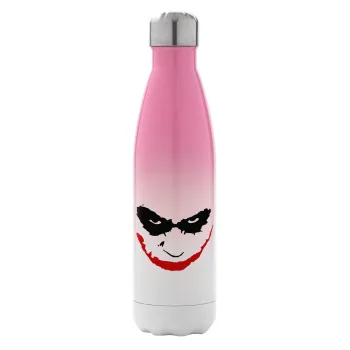 The joker smile, Metal mug thermos Pink/White (Stainless steel), double wall, 500ml