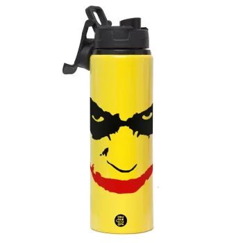 The joker smile, Μεταλλικό παγούρι νερού με καπάκι ασφαλείας, αλουμινίου 850ml