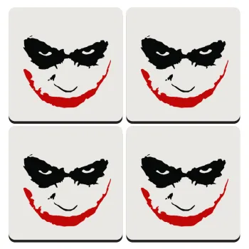 The joker smile, ΣΕΤ 4 Σουβέρ ξύλινα τετράγωνα (9cm)