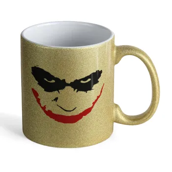 The joker smile, Κούπα Χρυσή Glitter που γυαλίζει, κεραμική, 330ml