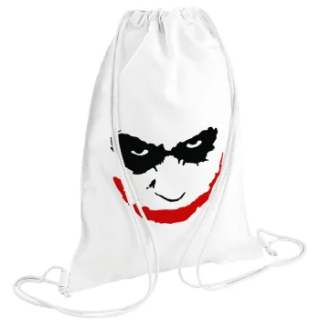 The joker smile, Backpack pouch GYMBAG white (28x40cm)