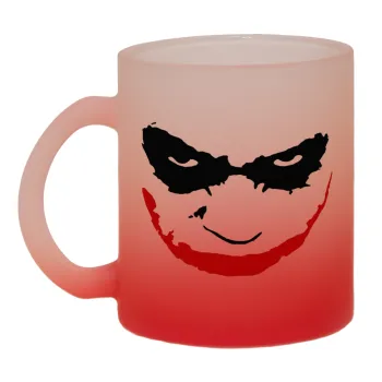 The joker smile, Κούπα γυάλινη δίχρωμη με βάση το κόκκινο ματ, 330ml