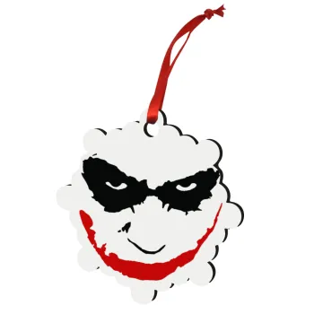 The joker smile, Christmas ornament snowflake wooden 7.5cm