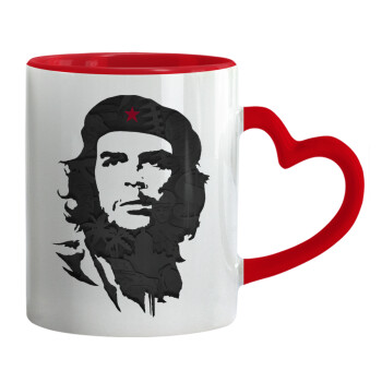 Che Guevara, Κούπα καρδιά χερούλι κόκκινη, κεραμική, 330ml