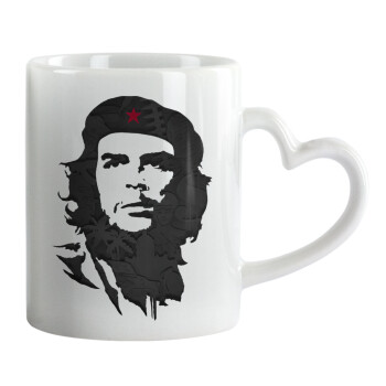 Che Guevara, Κούπα καρδιά χερούλι λευκή, κεραμική, 330ml