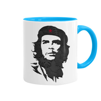 Che Guevara, Mug colored light blue, ceramic, 330ml