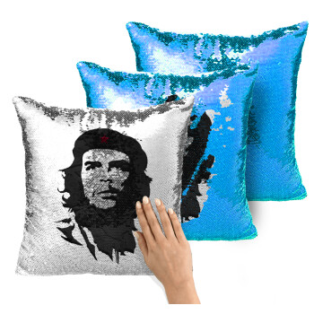Che Guevara, Μαξιλάρι καναπέ Μαγικό Μπλε με πούλιες 40x40cm περιέχεται το γέμισμα