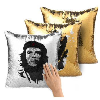 Che Guevara, Μαξιλάρι καναπέ Μαγικό Χρυσό με πούλιες 40x40cm περιέχεται το γέμισμα