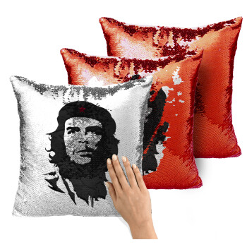 Che Guevara, Μαξιλάρι καναπέ Μαγικό Κόκκινο με πούλιες 40x40cm περιέχεται το γέμισμα