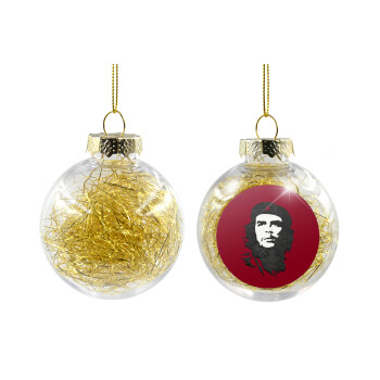 Che Guevara, Χριστουγεννιάτικη μπάλα δένδρου διάφανη με χρυσό γέμισμα 8cm