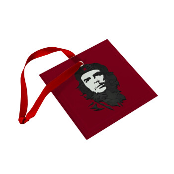 Che Guevara, Χριστουγεννιάτικο στολίδι γυάλινο τετράγωνο 9x9cm