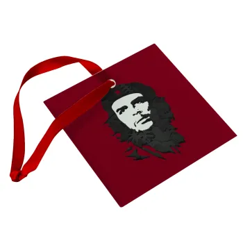 Che Guevara, Στολίδι Χριστουγεννιάτικο στολίδι γυάλινο τετράγωνο 9x9cm