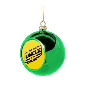 The Best UNCLE in the Galaxy, Green Christmas tree ornament ball 8cm