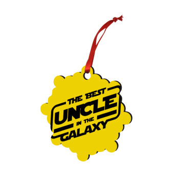 The Best UNCLE in the Galaxy, Christmas ornament snowflake wooden 7.5cm