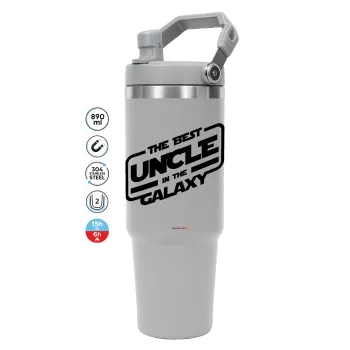 The Best UNCLE in the Galaxy, GREY color, 890ml (30oz) stainless Steel Tumbler with Handle