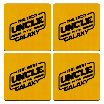 The Best UNCLE in the Galaxy, ΣΕΤ x4 Σουβέρ ξύλινα τετράγωνα plywood (9cm)