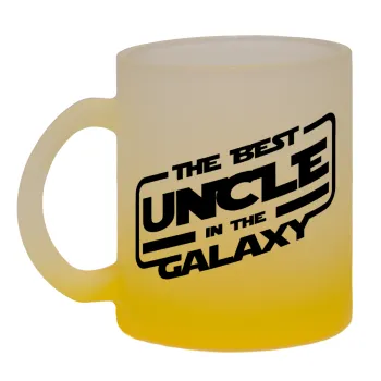 The Best UNCLE in the Galaxy, Κούπα γυάλινη δίχρωμη με βάση το κίτρινο ματ, 330ml