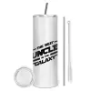 Tumbler stainless steel 600ml, with metal straw & cleaning brush