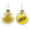 Transparent Christmas tree ball ornament with gold filling 8cm