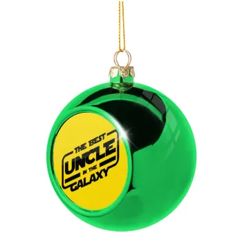 The Best UNCLE in the Galaxy, Green Christmas tree ornament ball 8cm