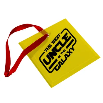 The Best UNCLE in the Galaxy, Christmas ornament, glass square ornament 9x9cm