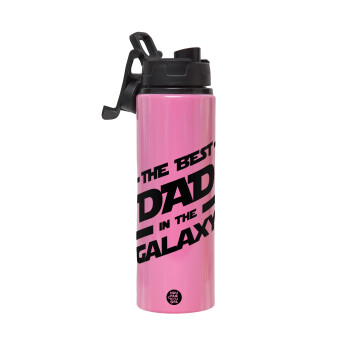 The Best DAD in the Galaxy, Metallic water bottle with safety lid, 850ml aluminum