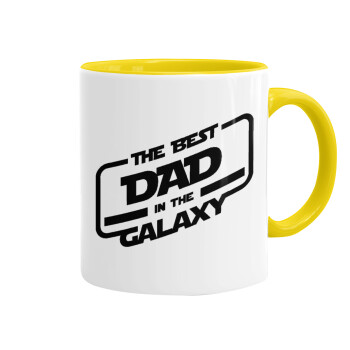 The Best DAD in the Galaxy, Mug colored yellow, ceramic, 330ml