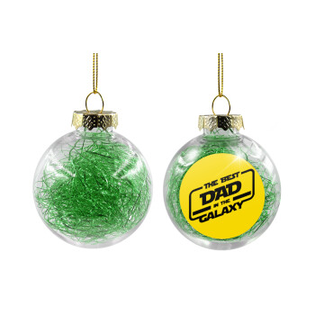 The Best DAD in the Galaxy, Χριστουγεννιάτικη μπάλα δένδρου διάφανη με πράσινο γέμισμα 8cm