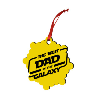 The Best DAD in the Galaxy, Χριστουγεννιάτικο στολίδι snowflake ξύλινο 7.5cm