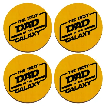 The Best DAD in the Galaxy, ΣΕΤ x4 Σουβέρ ξύλινα στρογγυλά plywood (9cm)