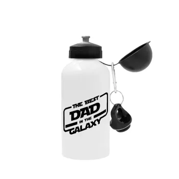 The Best DAD in the Galaxy, Metal water bottle, White, aluminum 500ml