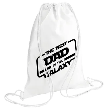 The Best DAD in the Galaxy, Backpack pouch GYMBAG white (28x40cm)