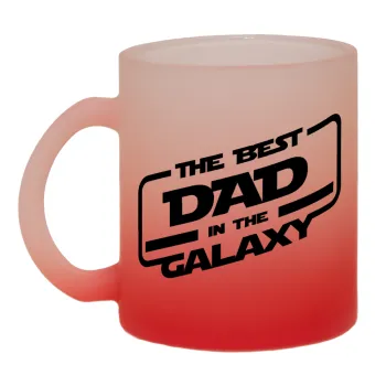 The Best DAD in the Galaxy, Κούπα γυάλινη δίχρωμη με βάση το κόκκινο ματ, 330ml