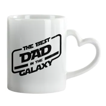 The Best DAD in the Galaxy, Mug heart handle, ceramic, 330ml