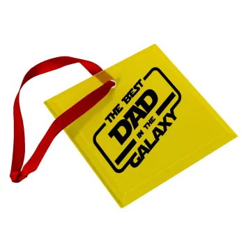 The Best DAD in the Galaxy, Christmas ornament, glass square ornament 9x9cm