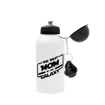 The Best MOM in the Galaxy, Metal water bottle, White, aluminum 500ml
