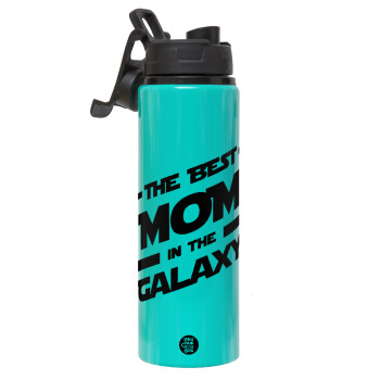 The Best MOM in the Galaxy, Metallic water bottle with safety lid, 850ml aluminum