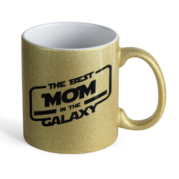 The Best MOM in the Galaxy, Κούπα Χρυσή Glitter που γυαλίζει, κεραμική, 330ml