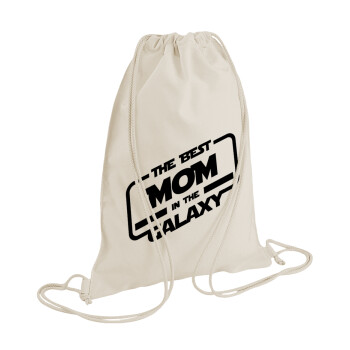 The Best MOM in the Galaxy, Τσάντα πλάτης πουγκί GYMBAG natural (28x40cm)