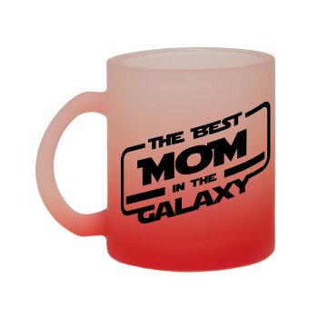 The Best MOM in the Galaxy, Κούπα γυάλινη δίχρωμη με βάση το κόκκινο ματ, 330ml
