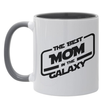 The Best MOM in the Galaxy, Κούπα χρωματιστή γκρι, κεραμική, 330ml