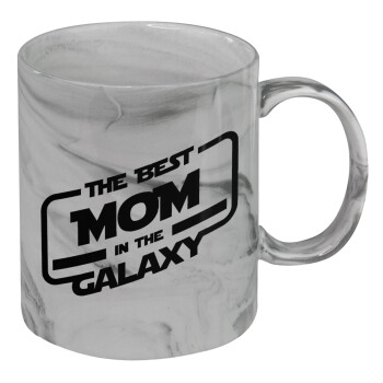 The Best MOM in the Galaxy, Κούπα κεραμική, marble style (μάρμαρο), 330ml