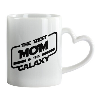 The Best MOM in the Galaxy, Mug heart handle, ceramic, 330ml