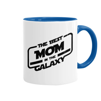 The Best MOM in the Galaxy, Κούπα χρωματιστή μπλε, κεραμική, 330ml