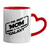 Mug heart red handle, ceramic, 330ml