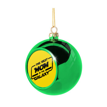 The Best MOM in the Galaxy, Green Christmas tree ornament ball 8cm